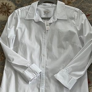 Talbots Long Sleeve Classic White Blouse NEW with tag